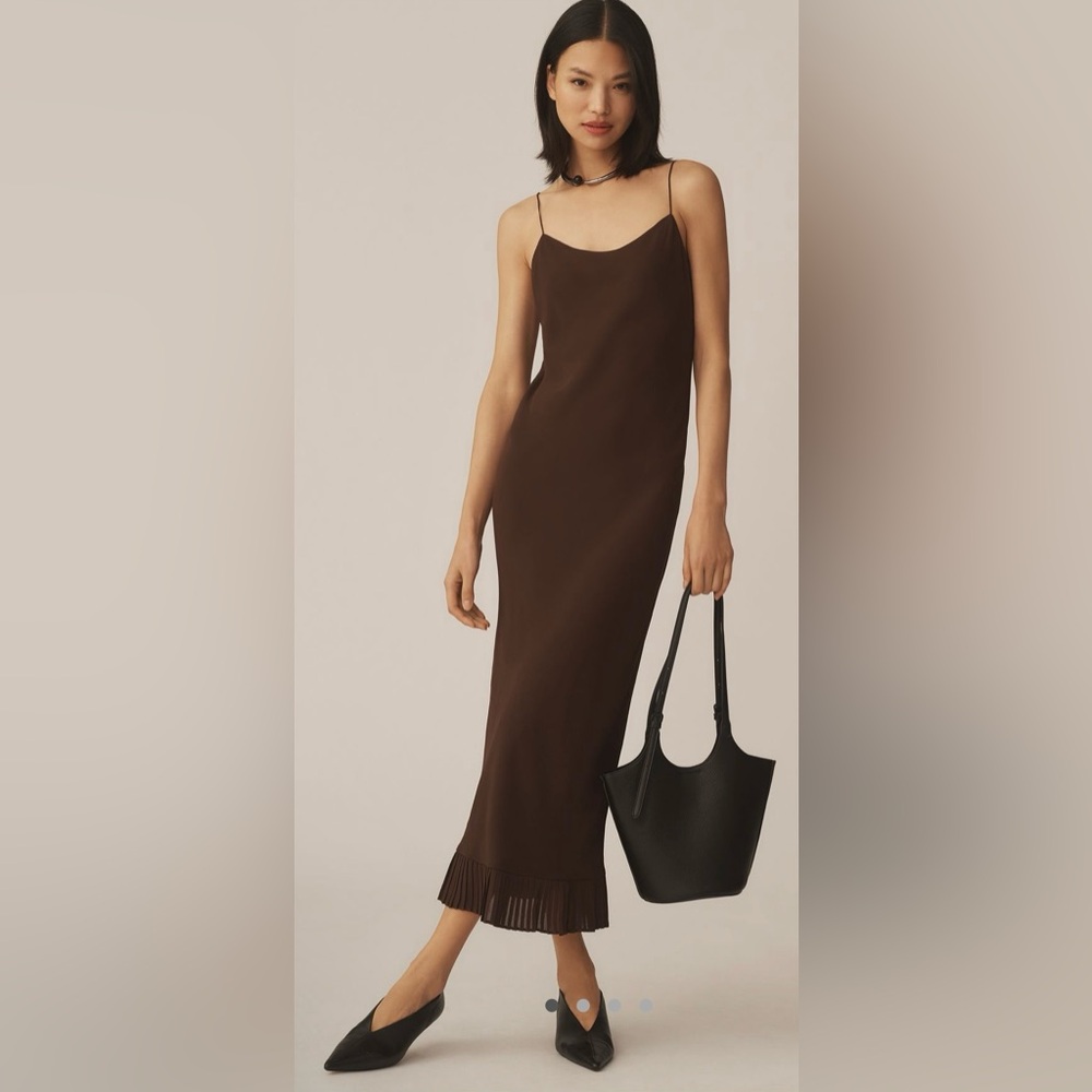 Reformation Brown Slip Maxi Dress